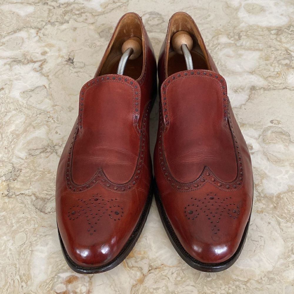 Peal & Co. For Brooks Brothers Slip On Wingtip Leather Shoes - Size 13D